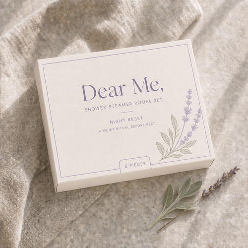 Dear Me, NIGHT RESET six-piece shower steamer gift set with lavender and sage